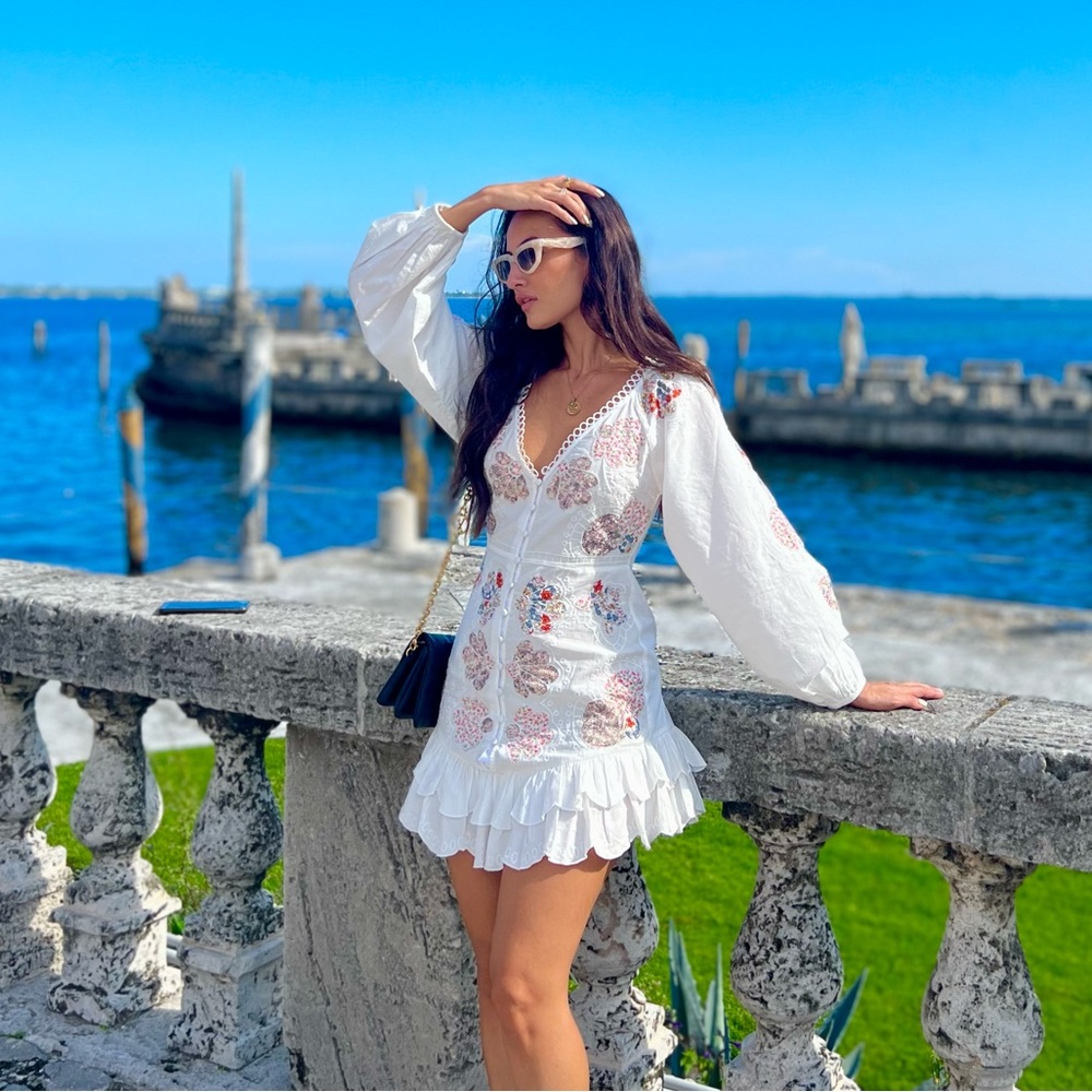 Asos Design Petite Embroidered Patchwork Printed … - image 5